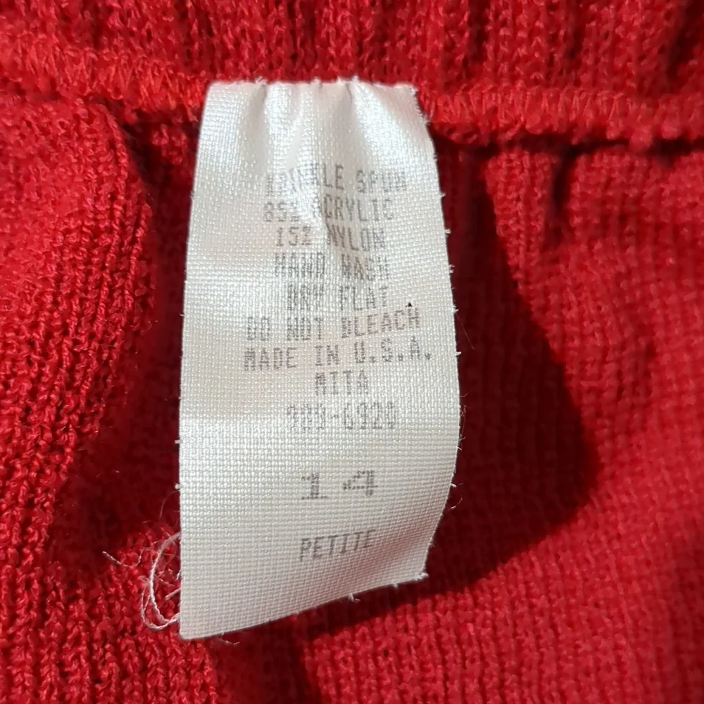 Vintage Mita Women's 2PC Knit Suit Jacket & Skirt red Black Size 14 - Picture 12 of 12
